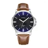 Наручные часы Sdotter Наручные часы для мужчин Blue Ray Кожаный браслет Металлический корпус Простые кварцевые модные деловые светящиеся спортивные часы Orolo