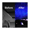 Lumières décoratives Projection de toit de voiture Lumière USB Portable Star Night Réglable LED Galaxy Atmosphère Éclairage Intérieur Projecteur Lam Dhera