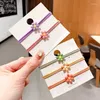 Hair Accessories 5PCS Girl Concise Tie Rope Flower Candy Colors High Elastic Ring Bands Women Ponytail Holder