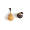 Pendant Necklaces Gourd Shaped Natural Stone Crystal Agate Charm DIY Made Earrings Necklace Jewelry Accessories Gifts