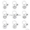 Key Rings Engraved Metal Keychain Pendant Mothers Day Fathers Graduation Season Christmas Gift Drop Delivery Jewelry Dh4Yn