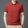 Polos pour hommes T-shirt à manches courtes Polo été couleur unie col simple décontracté