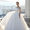 Party Dresses Sexy Elegant Lace Wedding Round Neck Long Sleeves Beautiful Bridal Female Floor-length Gown