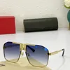 Vintage-Designer-Sonnenbrille für Damen und Herren, High-End-Unisex-Carti-Sonnenbrillengestell, braune Gläser, abnehmbares Design, luxuriöse Shade-Brille, 65 m