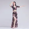 Stage Wear Belly Dance Jupe longue Ensembles de luxe Vêtements de mode florale Costume moderne Performance Costumes de carnaval Sexy Femme Faldas