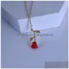 Pendentif Colliers Romantique Rose Rouge Collier Saint Valentin Cadeau Mode Pour Petite Amie Designer Femmes Bijoux Accessoires Drop Deli Dh1Hs