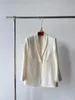 Costumes pour femmes THE R automne/hiver classique à la mode polyvalent basique en soie et laine mélangée Blazer blanc à un bouton