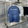 Xinxinbuy 2024 Erkekler Tasarımcı Tee T Shirt Boya Paris Mektup Nakış Mürettebatı Boyun Kısa Kollu Pamuk Kadınlar Siyah Beyaz Kayısı S-2XL