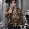 Camicie casual da uomo Camicia a maniche lunghe con stampa leopardata da uomo Abbigliamento da vacanza per il tempo libero