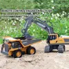 RC-Auto mit Fernbedienung, wiederaufladbar, funkgesteuert, Bagger, Dump, Elektro-LKW, Bulldozer, Raupe, technisches Fahrzeug, Spielzeug für Jungen 231230