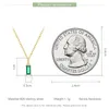 Collier pendentif en argent sterling 925 avec zircon vert pour femmes, bijoux fins, chaîne à maillons en or plaqué, bijoux pour femmes, cadeau 17.3 '' 231229