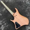 Uppgradera huvudlös elektrisk gitarr 6 String Maple Neck 24 FRET Rostfritt stålbanden