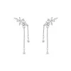 2024 Designer 925 silver needle South Korea's shiny delicate diamond snowflake earrings female fashion exaggerated geometric earrings factory 1MS5