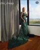 EBI 2024 ASO Dark Green Mermaid Prom Abito Cristalli in rilievo con sequenza sequenza Formale Reception Birthday Gowns Abiti abiti Robe De Soiree ZJ404 ES