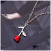 Pendant Necklaces Valentines Day Gift Necklace Romantic Rose Fashion Jewelry Accessories For Girlfriend Drop Delivery Pendants Dhtts