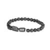 Combo de cuentas de piedra curativa de turmalina negra rugosa Natural, pulsera de energía personalizada de Lava de ónix mate de 6mm para hombre y mujer 285U