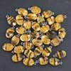 Pendentifs en forme d'oeil de tigre, nouilles coupées naturelles, breloques, accessoires de fabrication de bijoux à la mode, vente en gros, 10 pièces