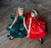 Платья для девочек с пышным цветком и красными пайетками с оборками и жемчужным вырезом, праздничное платье для маленьких детей, первое причастие
