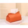 Tissue Boxes Napkins Classic Brand High Qualit Leather Tissues Box Luxury Designer Home Table Decoration Kitchen Dining Decor Stor Dhxpe