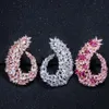 LUALA Sparking Cubic Zirconia Silver Color Women Big Flower Hoop Earrings for Brides Wedding Jewelry Accessories CZ4162151