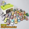 Blocos de blocos 20/50 pçs / set mini carro conjunto inércia puxar para trás para meninos plástico veículo modelo coleção brinquedos presente de aniversário crianças criança 23111