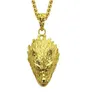 Tête de loup pendentif en or glacé Bling Bling cristal charme croix collier chaîne hommes rappeur Cuba039s collier Hip Hop bijoux 3255831