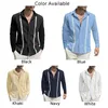 Men's Casual Shirts Mens Long Sleeve Shirt Collar Tops Blouse Beach Button-Down T Party Cocktail Wedding Dress Men Clothing