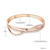 Oryginalny design Mosaic Rhinestone Bransoletka Biżuteria Rose Gold Wedding ze stali nierdzewnej dla kobiet B19090 Bangle2013