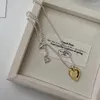 Catene Collana in argento sterling 925 Semplice incontro dorato Lettere di parole Cuore Amore Punk per le donne Ragazza Gioielli Regalo Commercio all'ingrosso di goccia