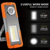 1pc Multifunctional COB Work Light, USB Rechargeable LED Flashlight, Portable Magnet Hook Design, Waterproof Outdoor Lantern, Powerful 3 Modes Torch, Suit For Camping