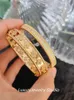 Designer Jewelry Luxury Bracelet VCF Kaleidoscope 18k Gold Van Clover Bracelet with Sparkling Crystals and Diamonds Perfect Gift for Women Girls KXVG