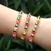 Bracelets 5Pcs Fashion Handmade elastic polymer clay gold plated copper bead bracelet Bohemia Charm for woman