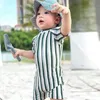 Conjunto de traje de baño con protección solar para niños, traje de baño de manga corta de verano para niñas, trajes de baño Boxer de vacaciones para playa de 17 años