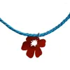 Choker Retro Braided Nylon Rope Flower Necklace Female Hip-hop Cold Wind Neck Chain