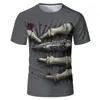 T-shirts pour hommes 2023 T-shirt imprimé en 3D Skeleton Fun Hommes et femmes Street surdimensionné manches courtes