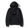 Sweat à capuche pour hommes, Logo Alien, vêtements d'extérieur, sweat-shirt esthétique, chaud, fait à la main, Gif, Ufo, personnalité Cool