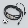 Bracelet en cuir pour hommes, bijoux Pop à la mode, perles personnalisées, Fans de football, cadeau commémoratif, Bracelet de sport, cadeaux pour hommes