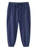 Women's Pants Cotton Linen Sweatpants Women 2024 Fashion Vintage Lace Up Elastic Waist Harem Chic Casual High Solid