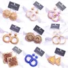 Boucles d'oreilles à clous en rotin tissé, 10 pièces/lot, pendantes en paille faites à la main, style Boho, déclaration de plage d'été, cercle, cerceau