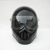 Helme FPR Full Face Motorrad Vintage Helm mit klarem Visier Schweinehalterung für Dirt Bike Cafe Racer Casco Mocular Custom Motocross Cyclin