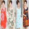 Women's Sleepwear Summer Middle-Aged Elderly Pajamas Ladies Pure Cotton Silk Mother Nightdress Adult Plus Size Dress S