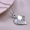 Colliers pendentifs 1pc collier pour femmes en acier inoxydable forme d'amour avec pendentifs encoche personnalité métal bijoux faits à la main cadeaux fête