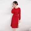 Casual Dresses 2023 Autumn Women's Dress Mulberry Silk Mid Length Long Sleeved Skirt