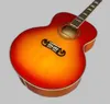 Factory 43 12-snarige J200-serie akoestische gitaar met Cherry Red Lacquer All Abalone Shell Set 369