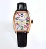 New Crazy Hours Color Dreams 8880 CH Black Dial Automatic Mens Watch Rose Gold Case Leather Strap High Quality Gents Watches Hello262D