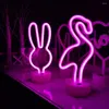 Table Lamps Led Neon Sign High-quality Night Light Whimsical Themed Lights Flamingo D Desktop Decor Usb/battery