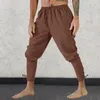 Men's Pants Gothic Renaissance Strappy Trouser Comfortable Stylish Retro Leggings Solid Colour Drawstring Elastic Waist