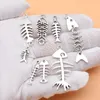 Charms 8 stks/partij Antiek Zilver Kleur Legering Visgraten Hanger Voor Sieraden Maken DIY Bevindingen