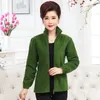 Women's Jackets Mom Outfit Spring And Autumn Stand Collar Tops Solid Color Zipper Splicing Pockets Loose Casual Warm Long Sleeves Coat