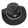 Berets Vintage Cowboy Hut Für Musik Festival Party Frauen Männer Unisex Fedora Große Krempe Reise Kappe Cosplay Kopfbedeckung